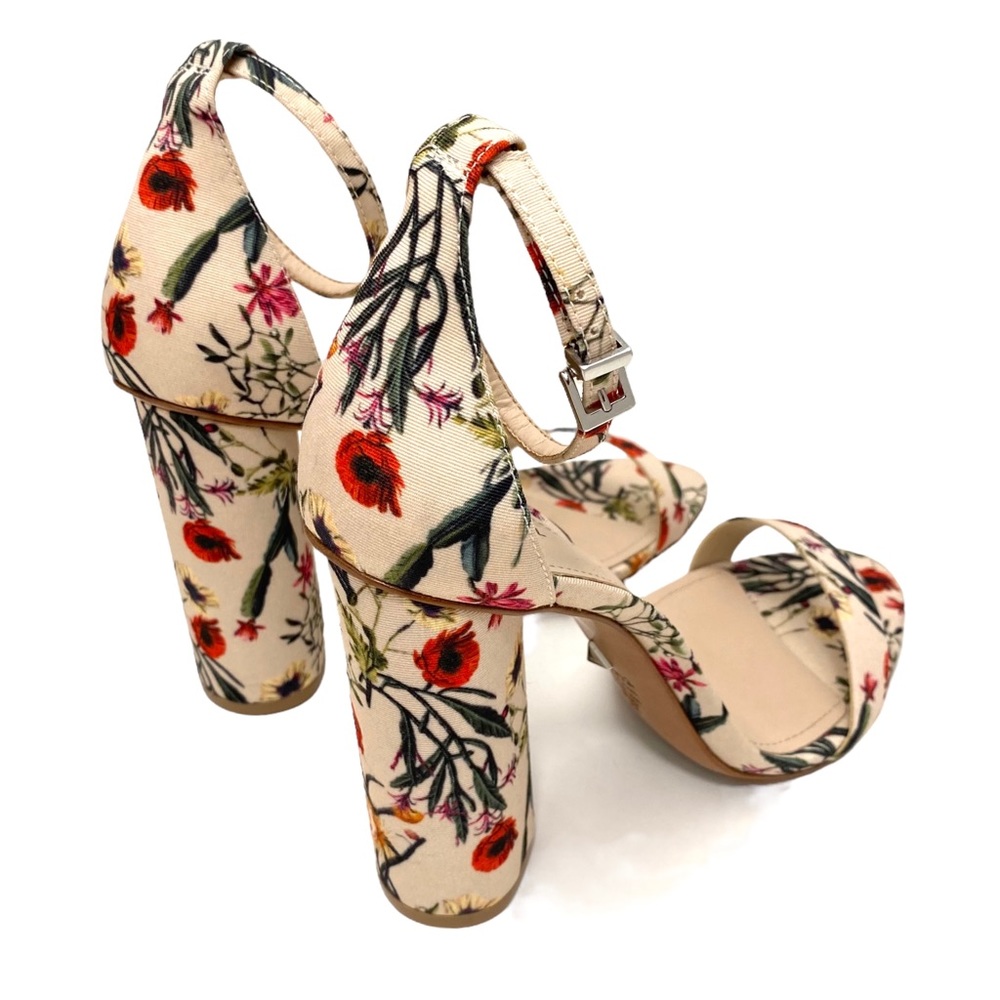 Schutz Jeannine Floral Strap Block High Heel in Nude Beige Size 9.5 New with Tag - Picture 8 of 11